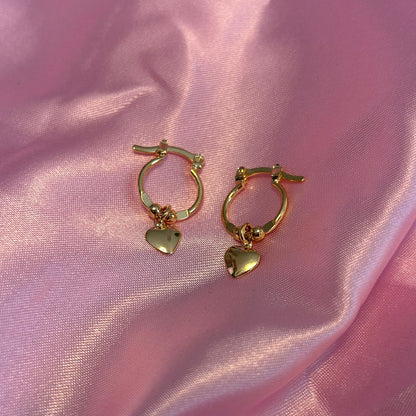 HEART CHARM HOOPS