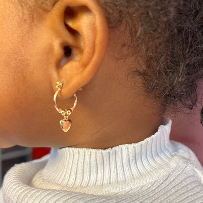 HEART CHARM HOOPS